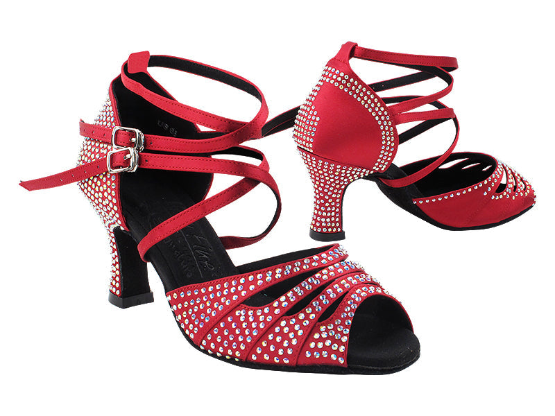 S1007CC Dark Red Satin with 2.5" Spool Heel (PG) in the photo