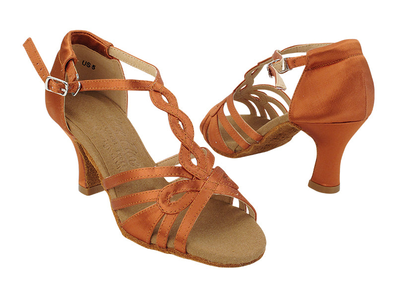 S1008 212 Dark Tan Satin_No Rhinestone