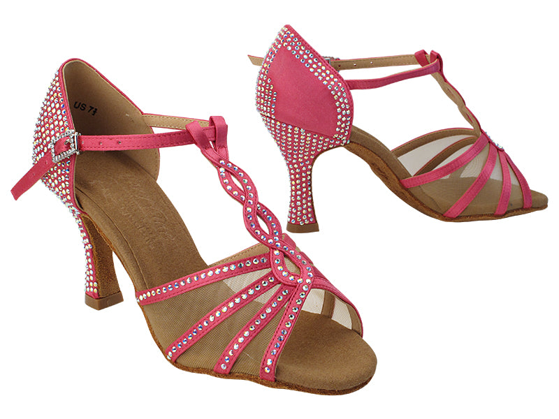 S1009CC 121 Rose Satin_Flesh Mesh with 3" Heel (YQG) in the photo