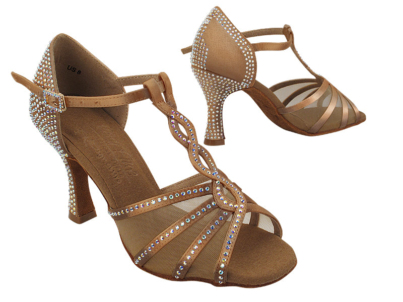 S1009CC 78 Brown Satin with (YQG) 3 inch Heel in the photo