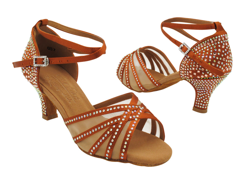 S1015CCMixTwoEmerald Copper Tan Satin with 2.5" Low Heel (2040) in the photo
