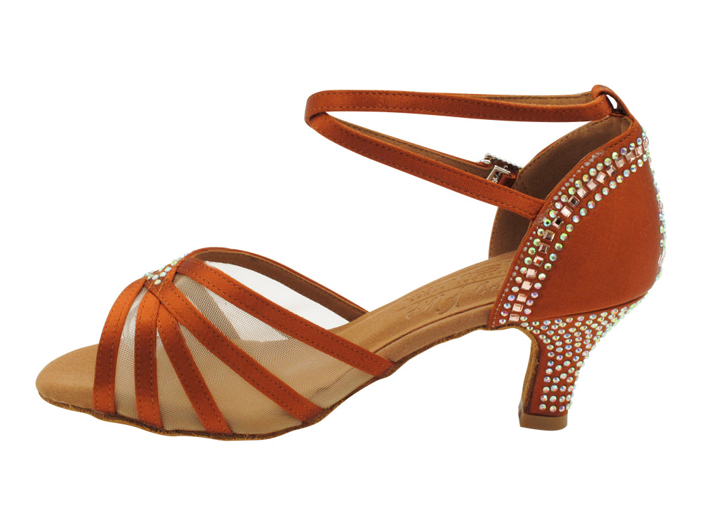 S1015CCMixTwoEmerald Copper Tan Satin with 2.5" Low Heel (2040) in the photo