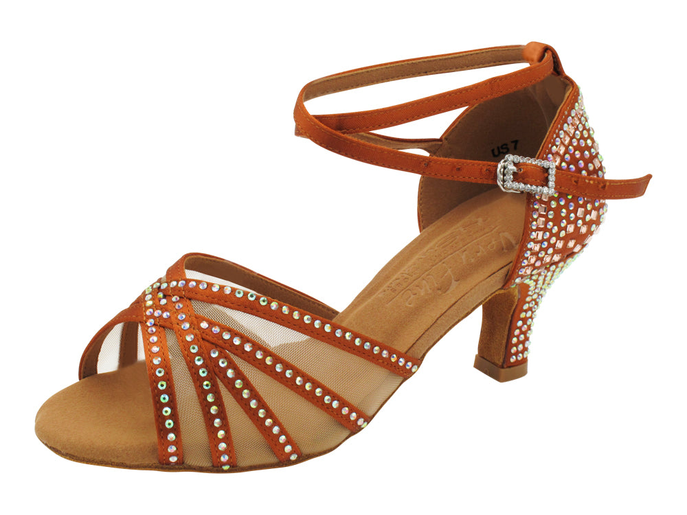 S1015CCMixTwoEmerald Copper Tan Satin with 2.5" Low Heel (2040) in the photo