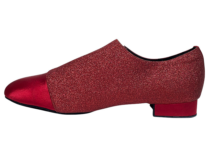 S2519 139 Dark Red Satin_7 Red Stardust with Men 1" Standard Heel (2002) in the photo