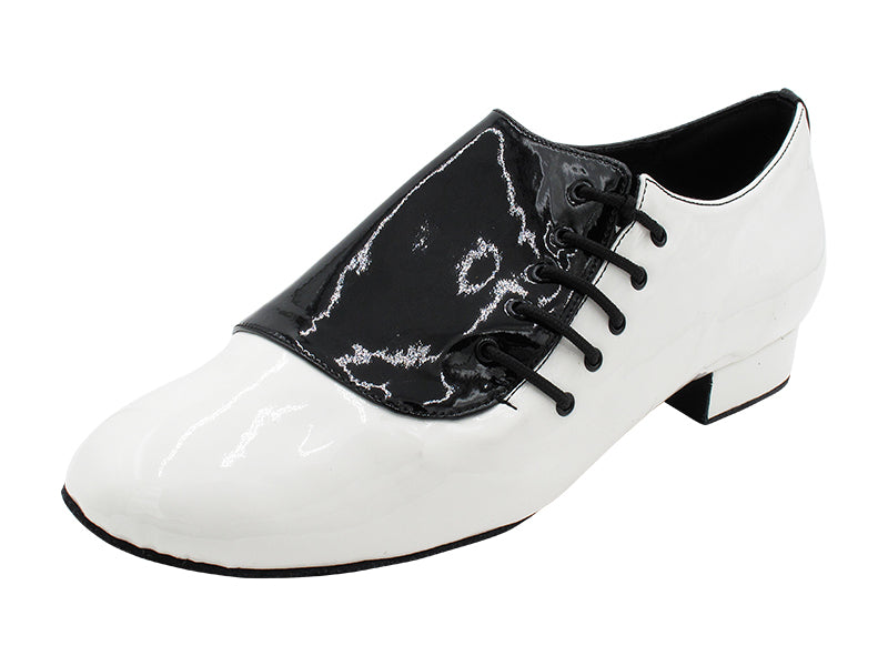 S2519 White Patent & Black Patent with 1" Standard Heel in the photo