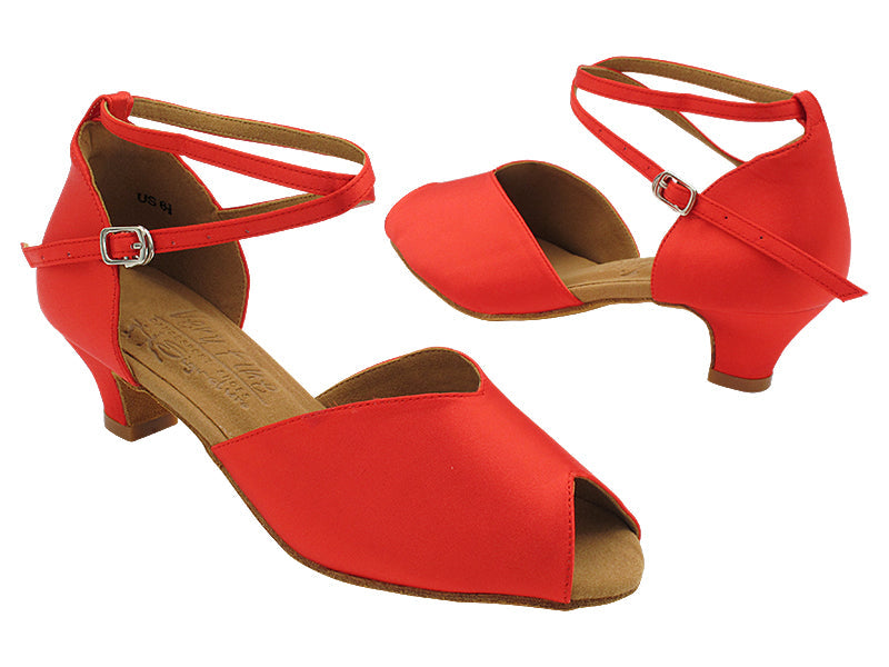 S2801 118 Red Satin with 1.2" Cuban Heel (CI) in the photo