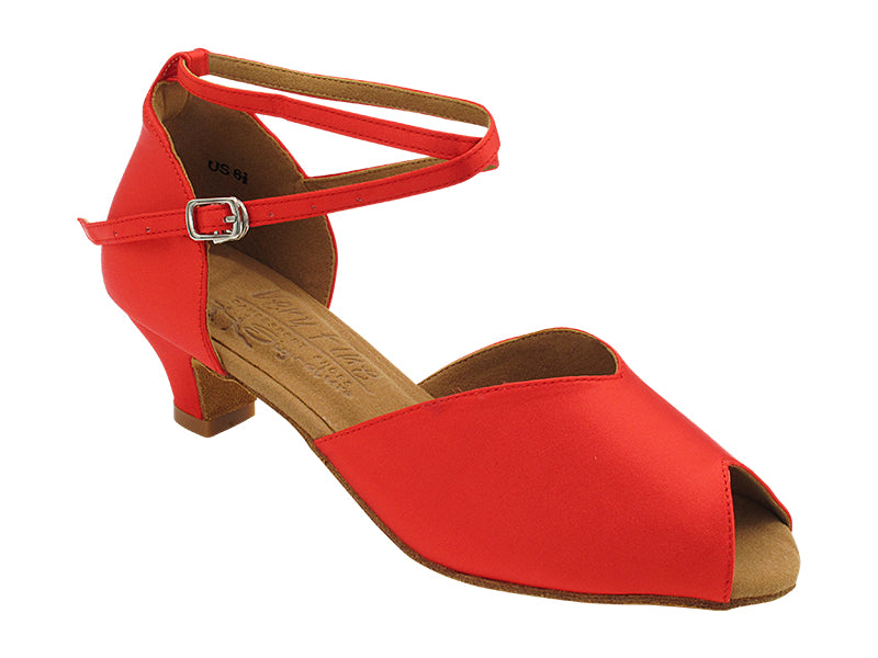 S2801 118 Red Satin with 1.2" Cuban Heel (CI) in the photo