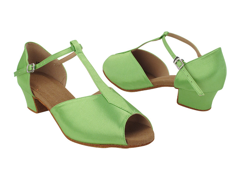 S2802 137 Green Satin with 1.5" Heel (NTD) in the photo