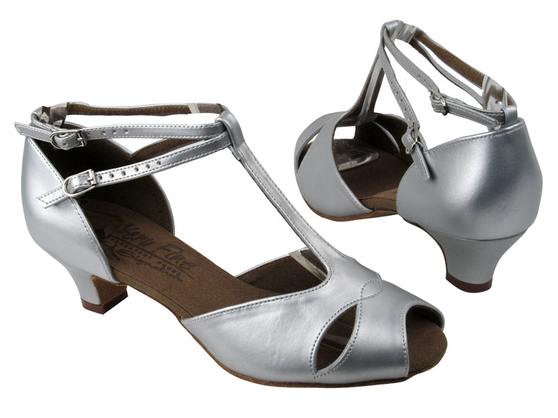 S2803 BB3 Silver Leather with 1.2" Cuban heel in the photo