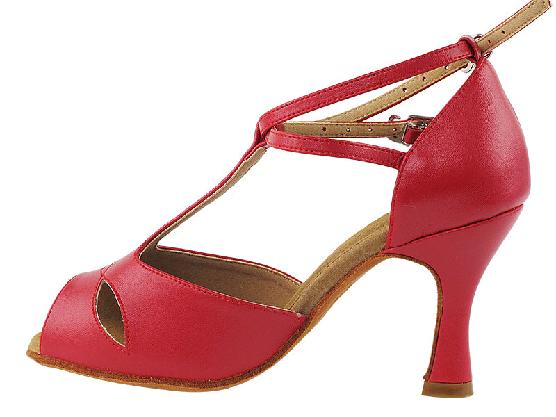 S2803 Red Leather with 3" Heel in the photo