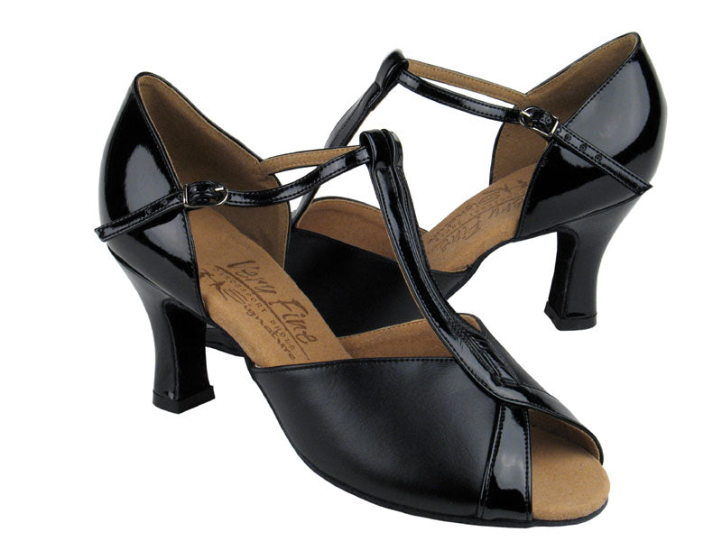 S2804 Black Leather & Black Patent with 2.5" heel in the photo