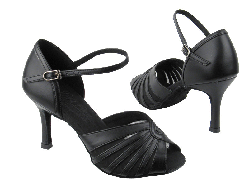 S2805 BB1 Black Leather with EH14-3" slim heel in the photo