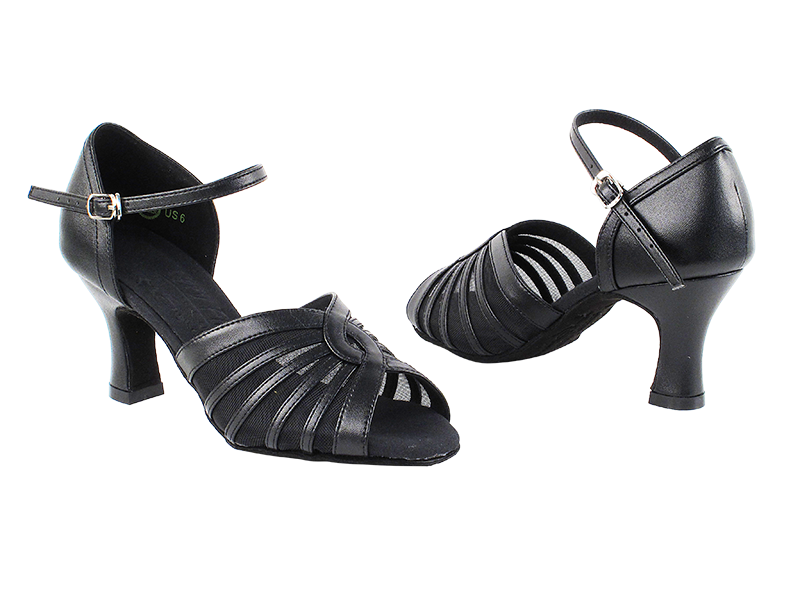 S2805 Black Leather with 2.5" Heel in the photo