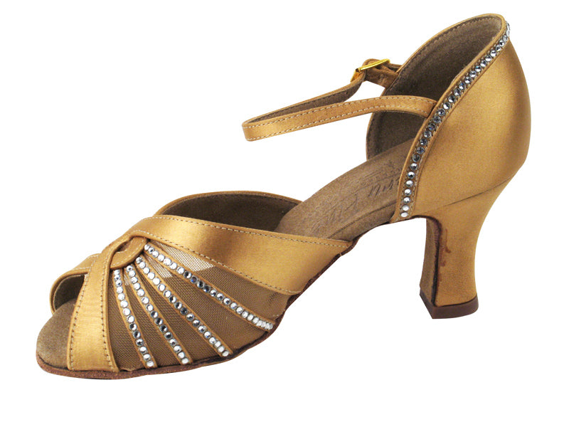 S2805 Tan Satin_RhineStone Design A