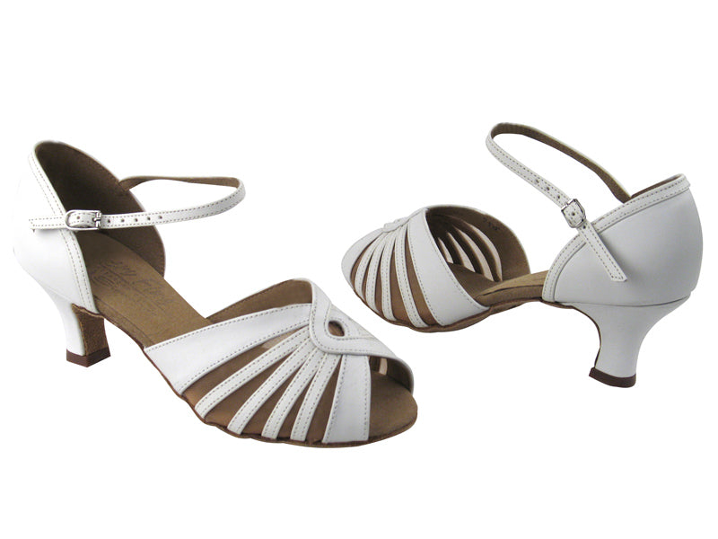 S2805 White Leather with 2" Slim Heel in the photo