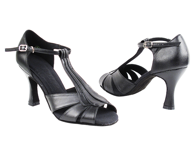S2806 Black Leather with 3" Heel in the photo
