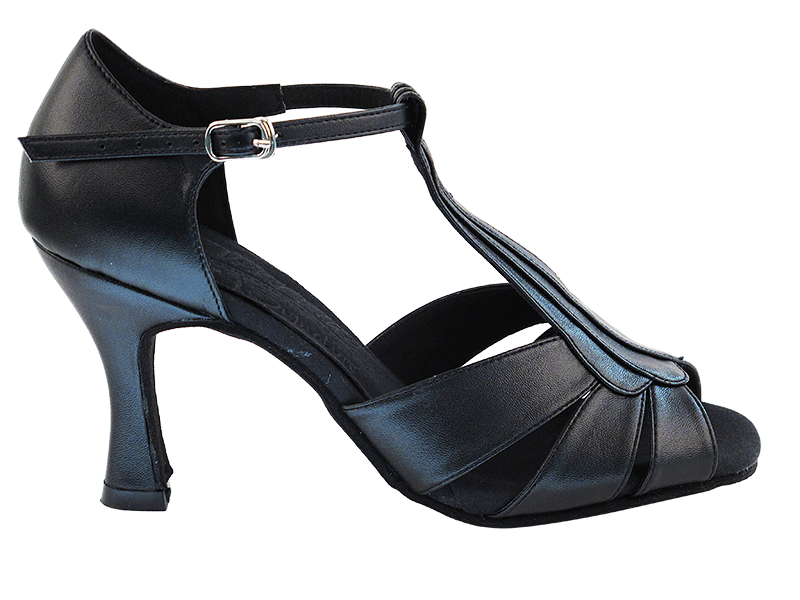 S2806 Black Leather with 3" Heel in the photo