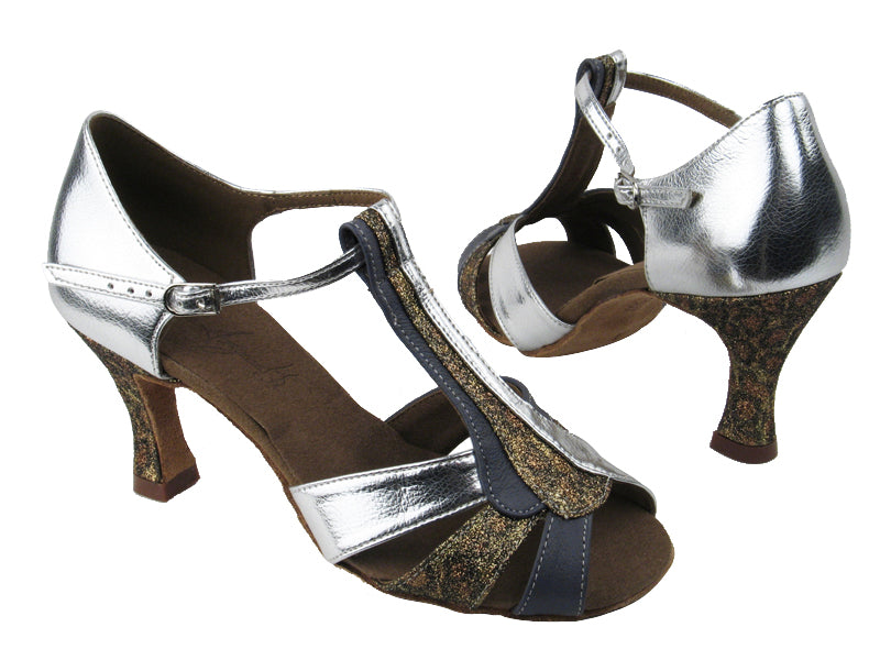 S2806 Silver Leather_BF49 Leopard Glitter_BC17 Grey Light Leather with 2.75" heel in the photo