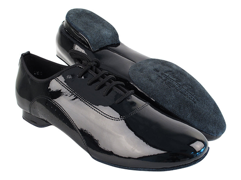 S309 Split Sole Black Patent Flat Heel with 0.5" Eva heel in the photo