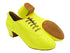 S309 Split Sole Fluorescent Grass Yellow  with Men 1.5" Latin Heel in the photo