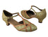 S3801 BH7 Gold Glitter_BD7 Tan Satin Trim with 1.2" Cuban heel in the photo