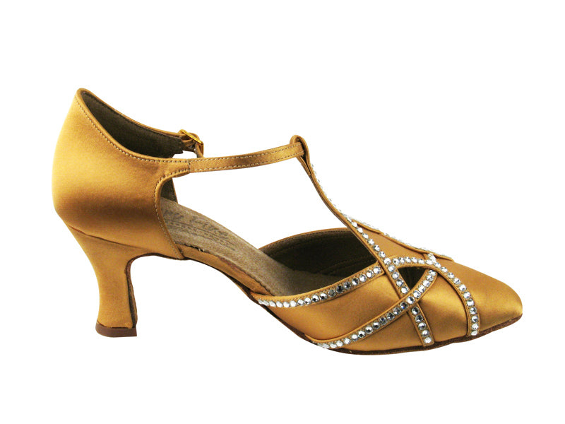 S3801 Tan Satin_RhineStone Design A