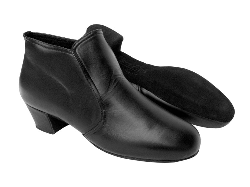 RCCLS407 Black Leather Latin Heel (FULL SOLE) with 1.5" heel in the photo