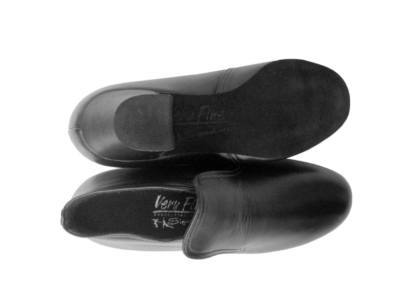 RCCLS407 Black Leather Latin Heel (FULL SOLE) with 1.5" heel in the photo