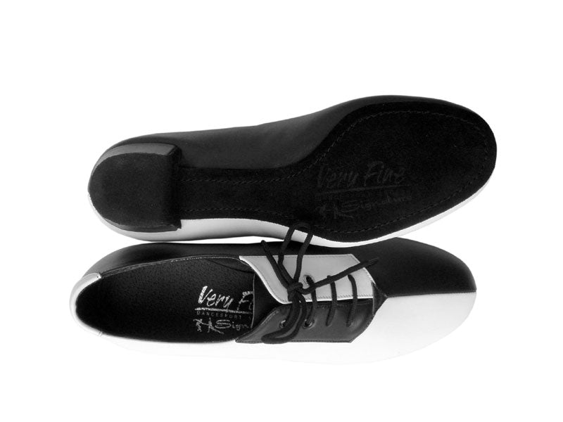 S420 Black Leather & White Leather with 1.5" heel in the photo