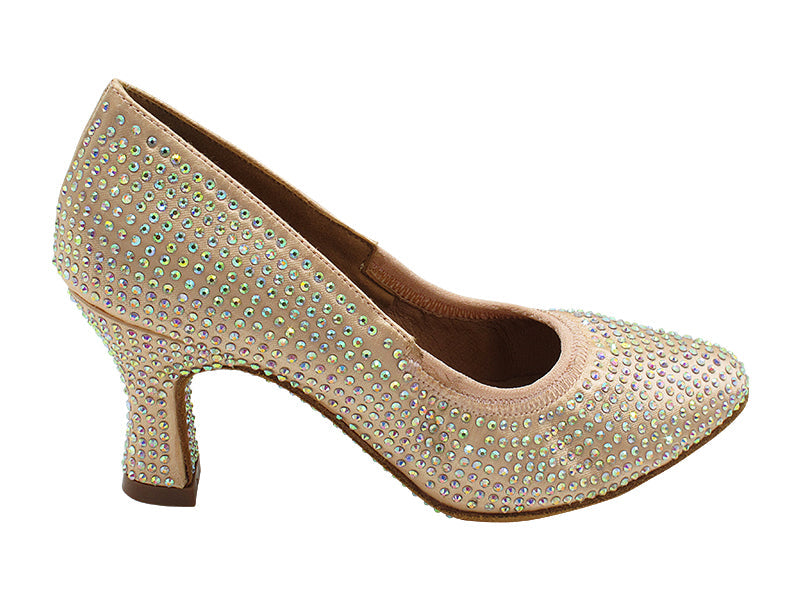 S9107CC Flesh Satin with 2.5" Spool Heel (PG) in the photo