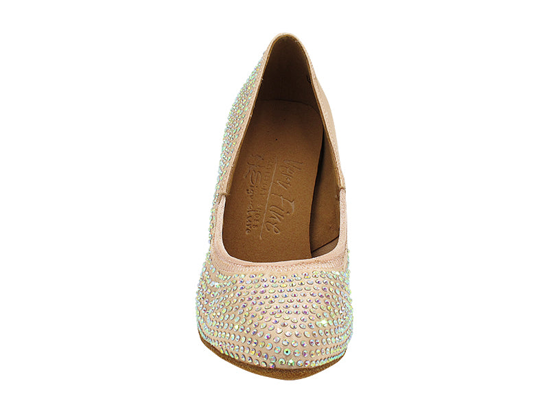 S9107CC Flesh Satin with 2.5" Spool Heel (PG) in the photo