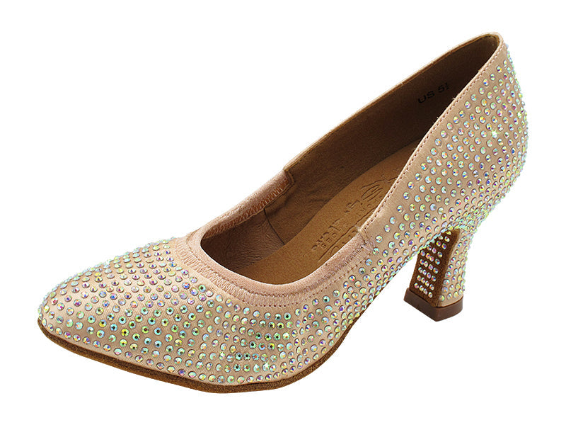 S9107CC Flesh Satin with 2.5" Spool Heel (PG) in the photo