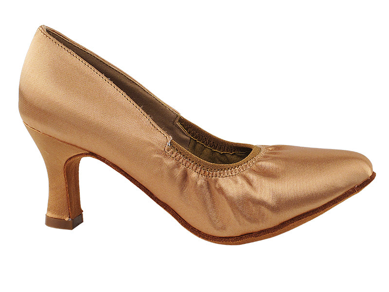 S9107 Tan Satin with 2.5" Heel in the photo