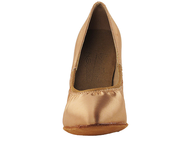 S9107 Tan Satin with 2.5" Heel in the photo