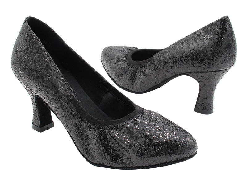S9107 Black Sparkle with 2.5" Spool Heel (PG) in the photo