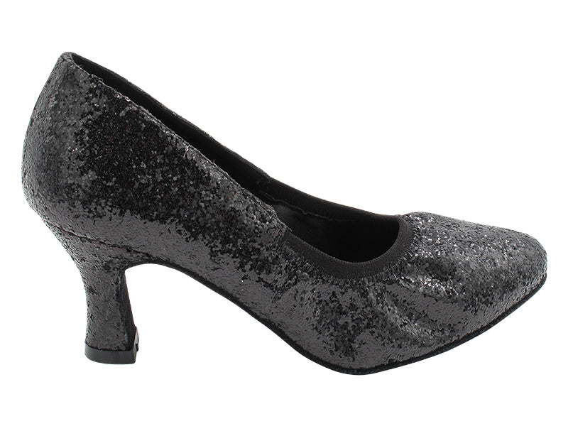S9107 Black Sparkle with 2.5" Spool Heel (PG) in the photo