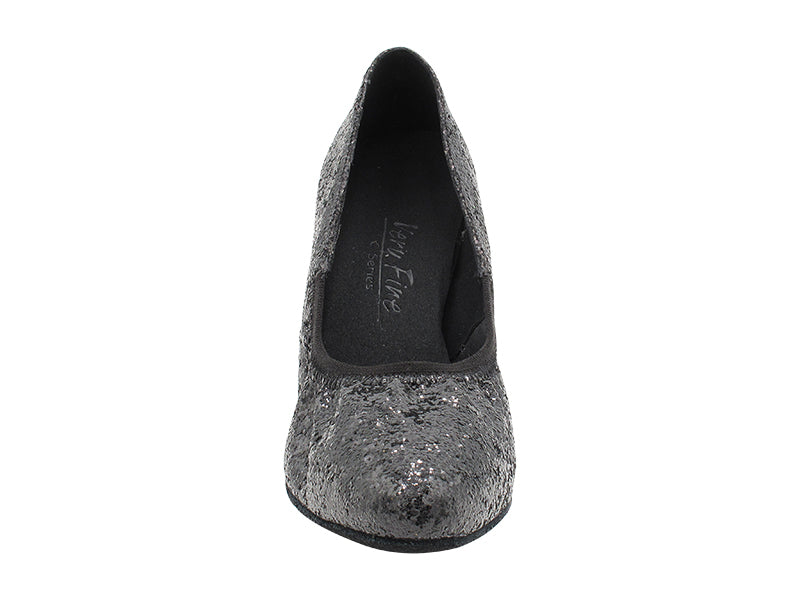 S9107 Black Sparkle with 2.5" Spool Heel (PG) in the photo
