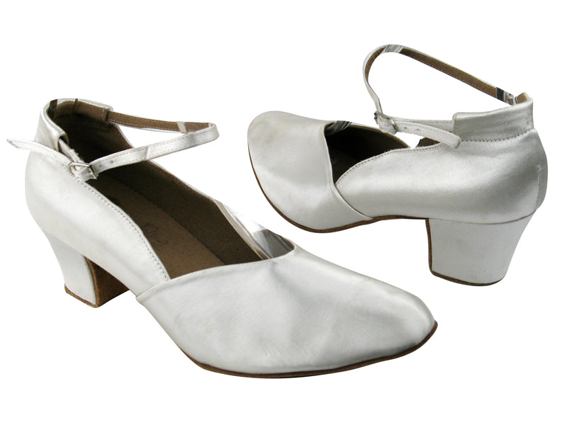 S9129 White Satin with 1.6" Medium heel in the photo