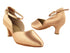 S9129 Tan Satin with 2" Slim Cuban Heel in the photo