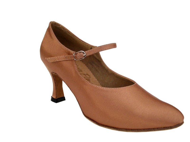 S9137 Tan Satin with 2.75" heel in the photo