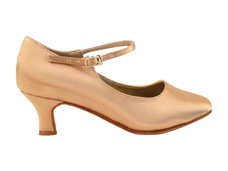 S9137 Tan Satin with 2" Slim Heel in the photo