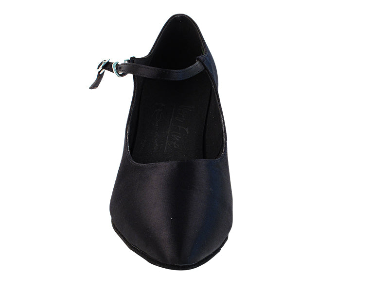 S9137 Black Satin with 2" Slim Heel in the photo