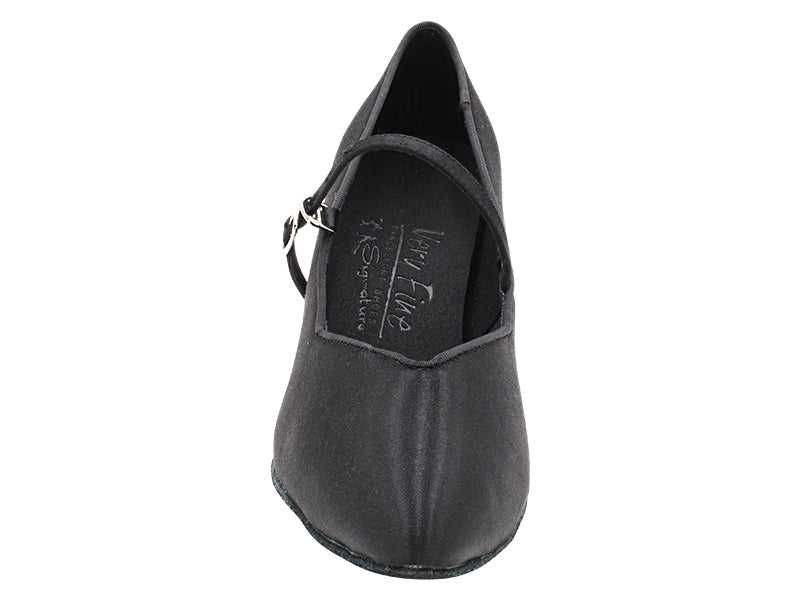 S9138 Black Satin with 2" Slim Heel in the photo