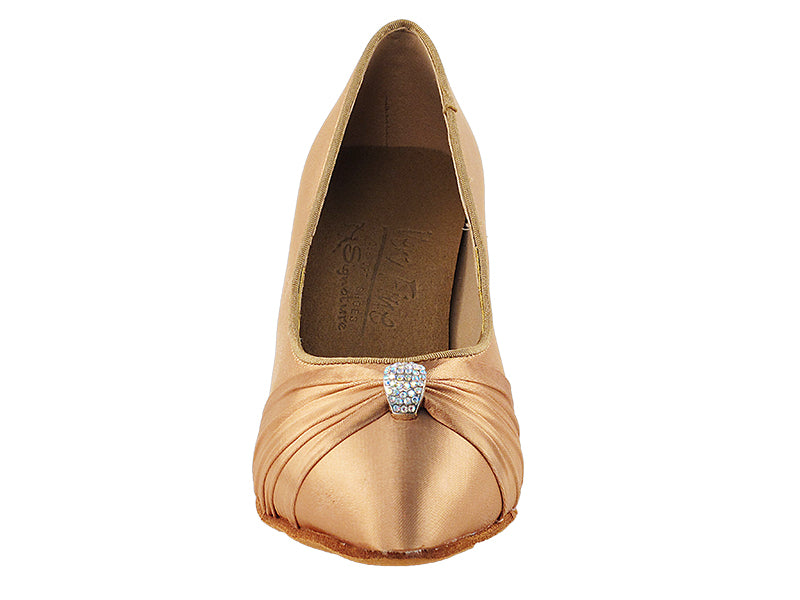 S9169 Tan Satin with 2.5" Heel in the photo