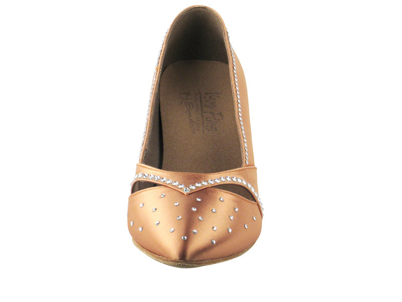 S9171 Tan Satin Rhinestone design A