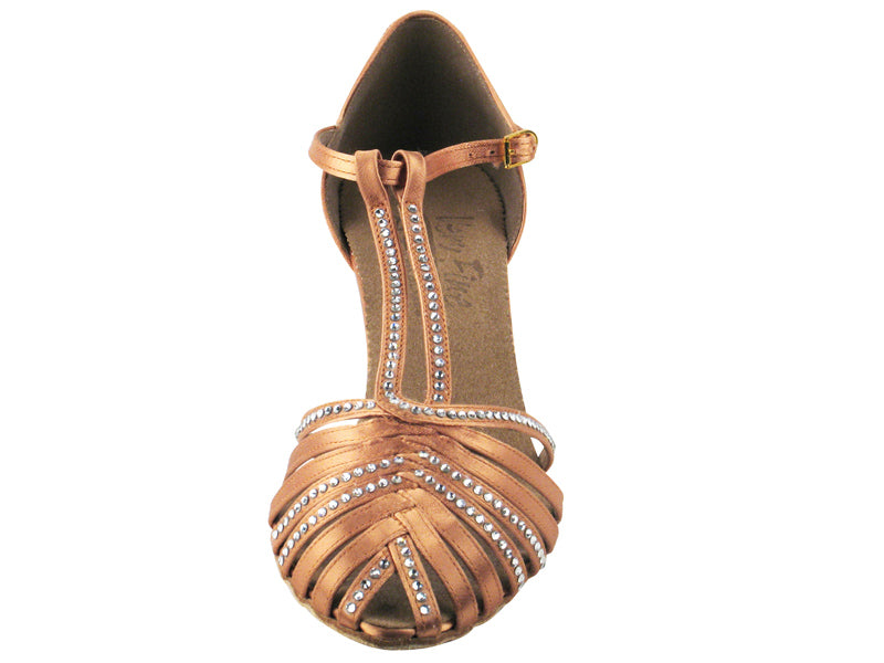 S9177 Tan Satin Rhinestone design A