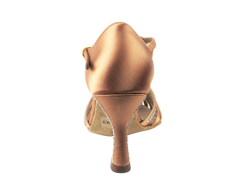 S9177 Tan Satin Rhinestone design A