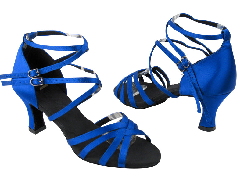 S9206 BD68 Gem Blue Satin with 2.5" heel in the photo