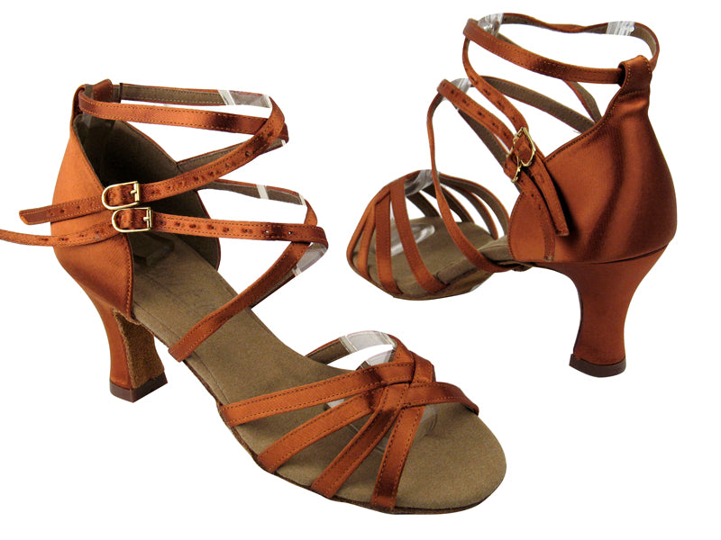 S9206 BD8 Dark Tan Satin with 2.5" heel in the photo