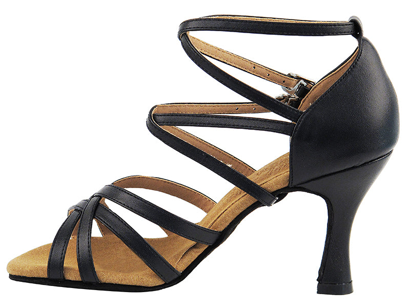 S9206 Black Leather with 3" Flare Heel in the picture